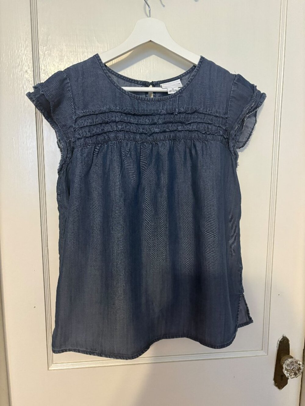 Cap Sleeve Denim Top